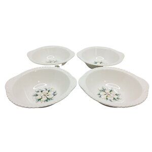 vintage whitechapel translucent thermoware magnolia blossoms soup bowls